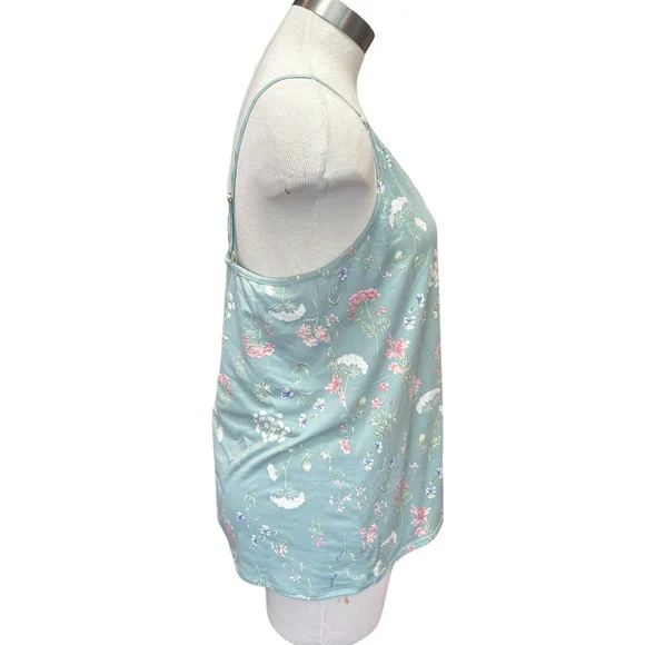 NWT Flora Nikrooz Anthropologie Women's Robe & Cami Sage Green Floral Sz. L - Picture 9 of 16